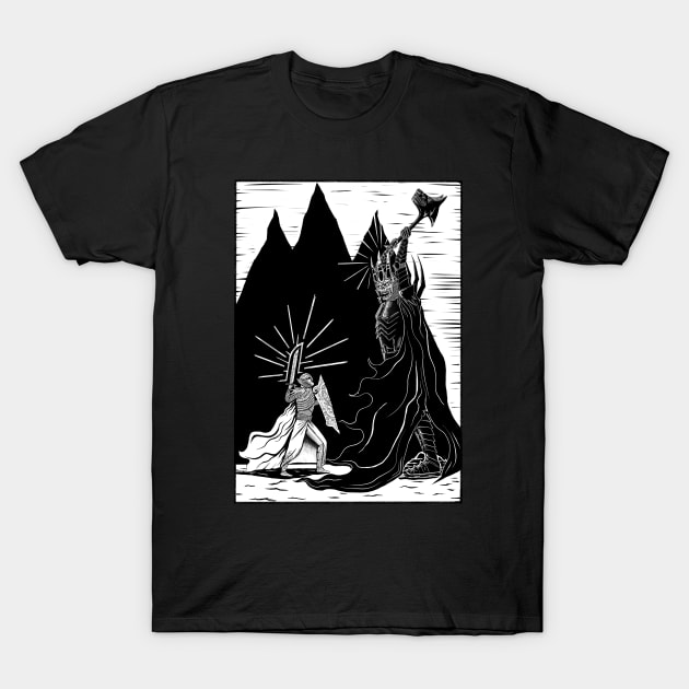 Fingolfin battles Morgoth T-Shirt by Cheapheat